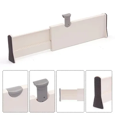 Produktbild von Schubladenteiler im 8er-Set, flexibel verstellbare Organizer aus Kunststoff für Kommoden und Schränke