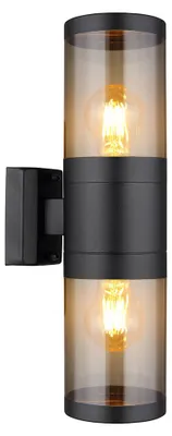 Produktbild von Wandleuchte, Up & Down, Edelstahl, schwarz, rauch, H 38 cm