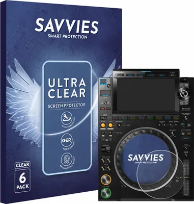 Produktbild von 6x Für Pioneer CDJ 3000 (Kreis) Schutzfolie Savvies Displayschutz Display Schutz Folie Klar Transparent
