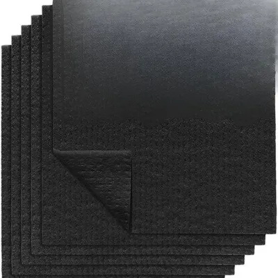 Productafbeelding van Famanu herbruikbare reinigingsdoekjes - 6 zwarte doekjes, 20 x 18 cm