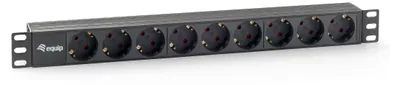 Produktbild von Equip 333282 Stromverteilereinheit (PDU) 9 AC-Ausgänge 1U Schwarz