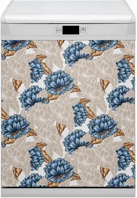Produktbild von Abwaschbar 60x70 cm Geschirrspüle Magnetmatte Küche Dekorative  - Blaue Blumen