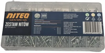 Produktbild von Niteo Tools Nieten-Set 320 Stück Aluminium Stahl mit Box