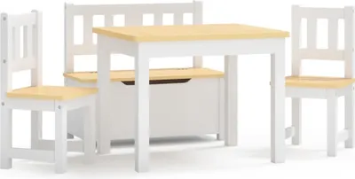 Immagine prodotto di vidaXL Set di 4 sedute per bambini bianco e beige MDF