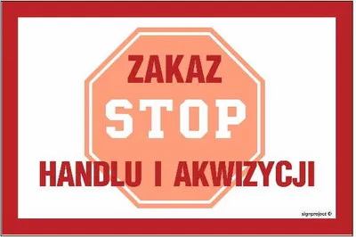 Obrázok produktu pre Zákaz obchodovania a agitácie - nálepka 20 X 13,3 CM, FN - samolepiaca fólia