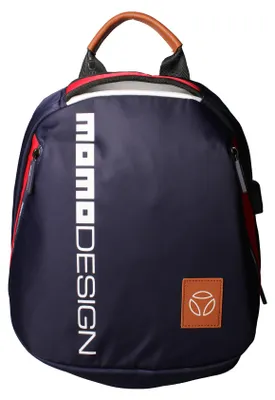 Produktbild von Momo Design Herrenrucksack schwarz mit Reißverschluss und Ledergriff Black and Cognac UNICA 32x40x15 cm MO-02IC-BLACK_-_CUOIO