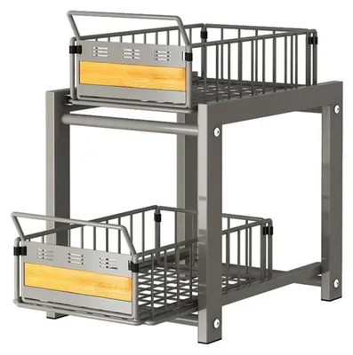 Productafbeelding van Onder de wastafel te plaatsen, uitschuifbaar, stille rails, 1 stuk, 2 niveaus