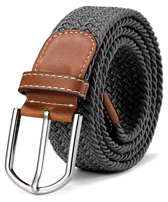 Produktbild von Stoffgürtel Stretchgürtel geflochten und elastisch Gürtel Länge 100 cm bis 130 cm grau