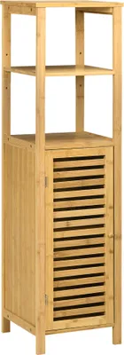 Produktbild von kleankin Badezimmerschrank, Badschrank aus Bambus, Badezimmermöbel mit Schrank