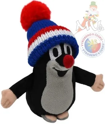 Zdjęcie produktu dla Kret mówiący 20 cm, niebieska trójkolorowa czapka 1+