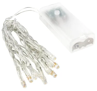 LED-Lichterkette, 10 warmweiße Lampen, Timer, 150 cm