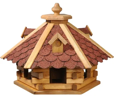 Immagine prodotto di Mangiatoia per uccelli - Casetta per uccelli - Legno di abete - 51 x 45 x 37 cm - Rosso