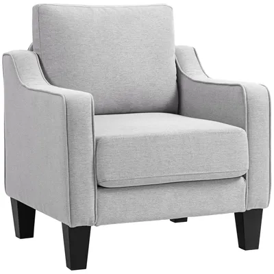 Produktbild von Moderner Stoffsessel mit dicker Polsterung und Taschenfederkern, 77 x 77 x 86 cm, grau