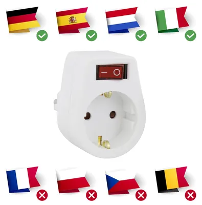 Produktbild von EMOS Adapterstecker mit Schalter Weiß IP20 bis 3680W