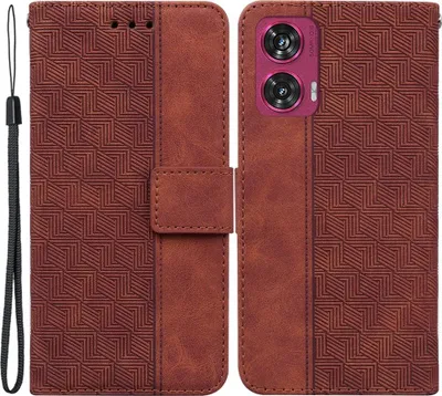 Produktbild von Motorola Edge 50 Fusion Hülle - Coverup Geometric Klapphülle - Braun