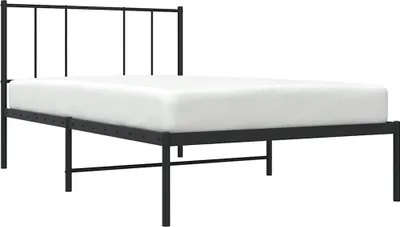 Obrázek produktu pro vidaXL Postel s čelem kovová černá 75x190 cm
