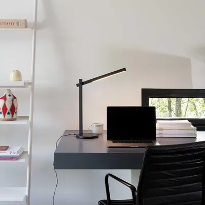 Image de Lampe de bureau moderne Pivot Aluminium Noir Led 7,5W Cct