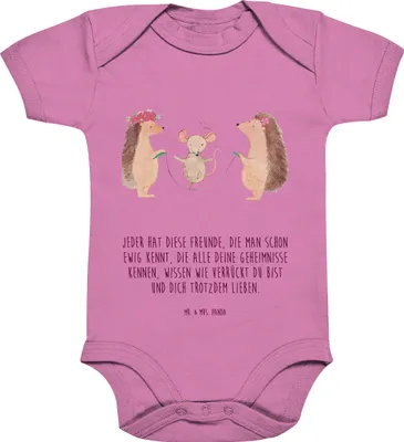 Produktbild von Mr. & Mrs. Panda babykleidung body Igel Seilhüpfen 1. - 3. Monat - Bubble Gum Pink - Geschenk, kurzarm, Seilspringen, Lustige Sprüche, overall baby, Strampler, Kinder