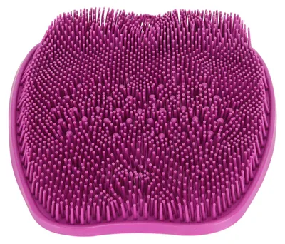 Produktbild von Dusch-Fußwäscher, Fruchtform, rutschfester Saugnapf, weiche Silikon-Waschmaschine für Baden, Badezimmer, Massage, Lila