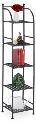 Standregal 145x33x28 cm, 5 Etagen, Stahl, schwarz