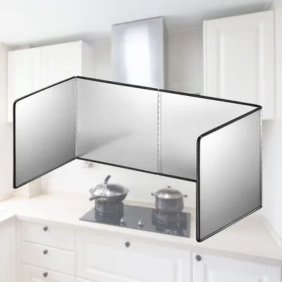 Produktbild von Spritzschutz aus Edelstahl - Faltbare Küchenrückwand - Öldamp- und Spritzschutz - 30 x 80 x 40 cm
