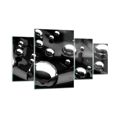 Produktbild von Bilder auf glas - Chrom Metall Reflexion - 160x90cm - Glasbilder - Wandbilder - Kunstdruck - zum Aufhängen bereit - Wanddekoration aus Glas - Glas Bilder - Wandbild auf Glas - 4 Teile - GDL160x90-2525