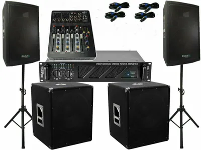 Produktbild von Das PA Set 53 DJ 3Wege 25 cm Boxen Stativ 38 cm Subwoofer Musiker 3300 Watt