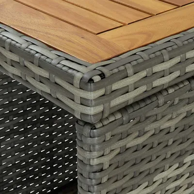 Image de vidaXL Ensemble bar de jardin 5 pièces avec coussins Poly rotin gris