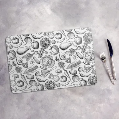 Produktbild von Tischset 6x45x30 cm Platzset Tischmatte Platzmatte Untersetzer - Gemüse Vegetarisch