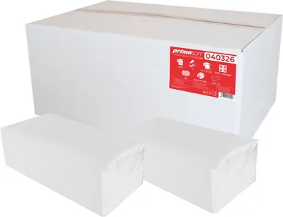 Immagine prodotto di Asciugamani piegati Primasoft a 2 veli, bianco, 20x200pz
