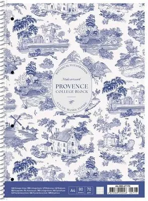 Špirálový zošit, A4+, štvorčekový, 80 listov, SHKOLYARYK "Provence", mix