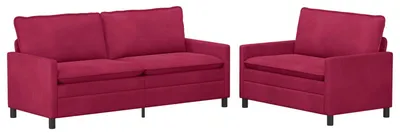 Produktbild von vidaXL Sofa Set 2 stk. Weinrot Samt