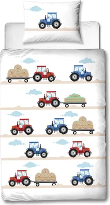 Produktbild von TRAUMHELDEN Traktor Baby-Bettwäsche 40x60 cm + 100x135 cm · Kinder-Bettwäsche in Biber / Flanell - 100% Baumwolle