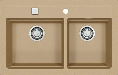 Produktbild von ALVEUS GRANITAL Spüle ATROX 50 in BEIGE mit Pop-up-Siphon / Granitspüle