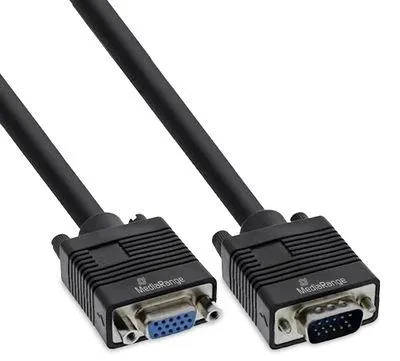 Produktbild von MediaRange VGA Verlängerungskabel, 2m, Schwarz