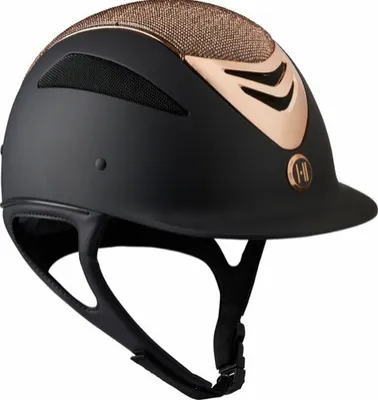 Produktbild von Reithelm OneK Defender Pro Shine rosegold schwarz 1