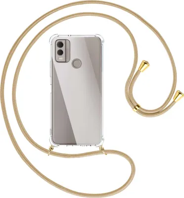 Produktbild von Handykette Backcover-Schutzhülle mit Band (Metall goldfarben) für Nokia C22 4G (6.5'') - caramel