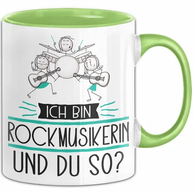 Produktbild von Rockmusikerin Tasse Geschenk Ich Bin Rockmusikerin Und Du So Geschenkidee Lustiger Spruch Becher (Grün)