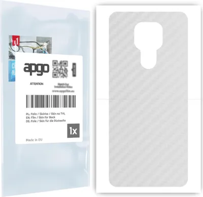 Produktbild von apgo Rückseite Schutzfolie für Motorola Moto E7 Plus -  Hinten Schutzfolie Carbon Transparent (durchsichtig), Rückseite Folie schützt vor Kratzern und Fingerabdrücken