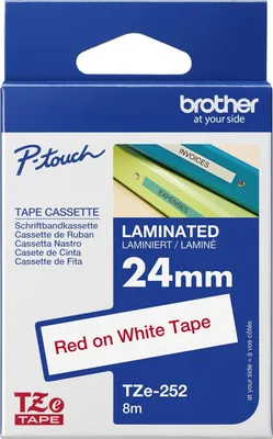 Immagine prodotto di Schriftbandkassette Brother 24mm weiß/rot    TZE252