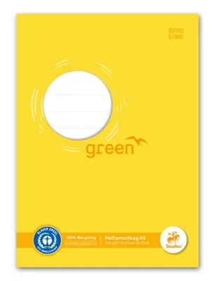 Imagen del producto de Staufen® green 794004508: Protector de hojas, formato A5, 150 g, color amarillo, fabricado con materiales reciclados