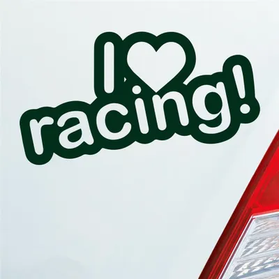 Produktbild von Auto Aufkleber I Love racing Tuning Lustig Spruch 15x8 cm Dunkelgrün Sticker Heckscheibenaufkleber