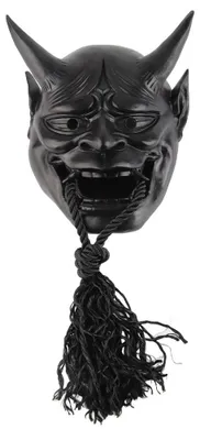 Oni-Maske aus Latex für Cosplay, Halloween, Dämon, 19,5 x 26 x 16,5 cm