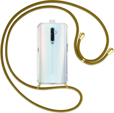 Produktbild von Handykette Backcover-Schutzhülle mit Band (Metall goldfarben) für Oppo Reno2 Z / Reno2 F - khaki