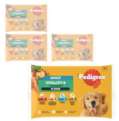 Zdjęcie produktu dla Pedigree Adult Vitality 16x85g Mokra Karma Dla Dorosłych Psów Mix Smaków W Sosie