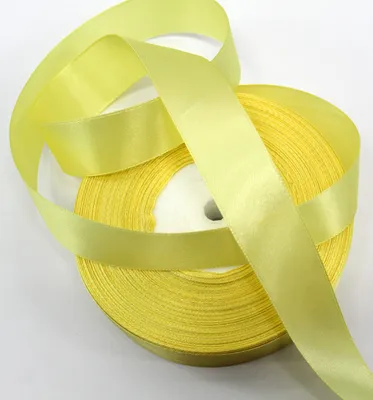 Polyester Taftband 50 m x 25 mm, hellgold, Satinglanz