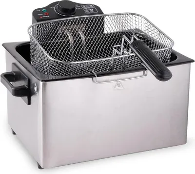 Produktbild von alpina dvojitá fritéza - fritovací hrniec 5 litrov - 3 fritovacie koše - 2000W - nerezová oceľ