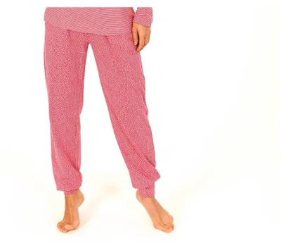 Produktbild von Damen Pyjama Hose lang- Mix & Match –Minimalprint- ideal zum kombinieren 222 90 904 ; rot , 40