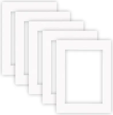Image de nielsen Conservation Passepartout 1,5 mm, set de 5, format extérieur 30x40 cm pour format d'image 20,5x29,5 cm (DIN A4), blanc polaire avec structure