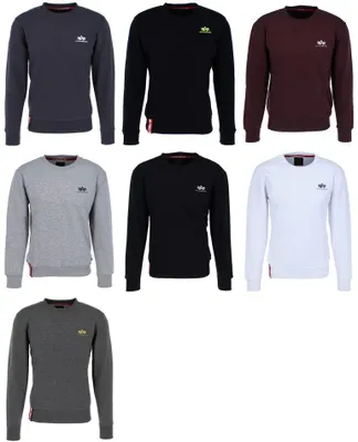 Produktbild von ALPHA INDUSTRIES BASIC SWEATER SMALL LOGO Herren Sweater, Größe:S, Farbe:Navy